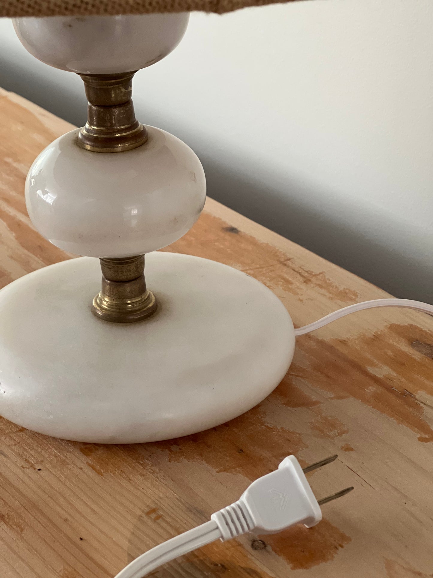 Vintage Marble & Brass Lamp