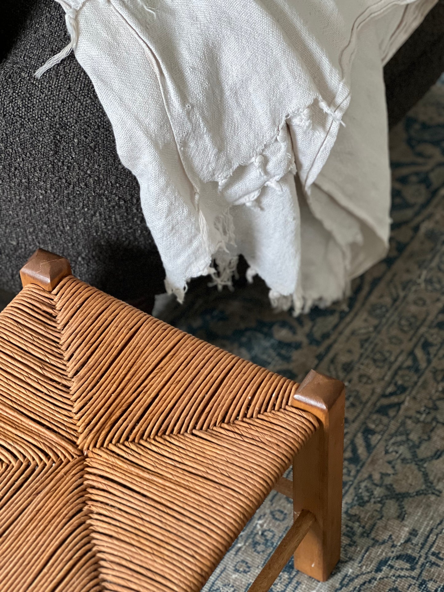 Vintage Woven Footstool