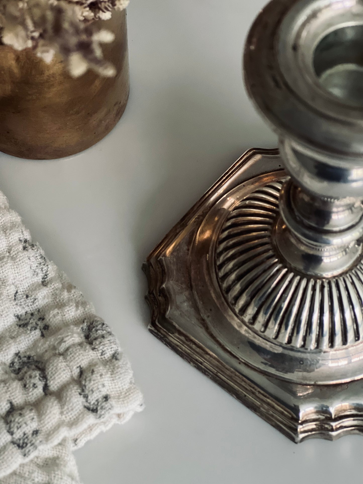 Sterling Silver Weighted Candle Sticks (Pair)