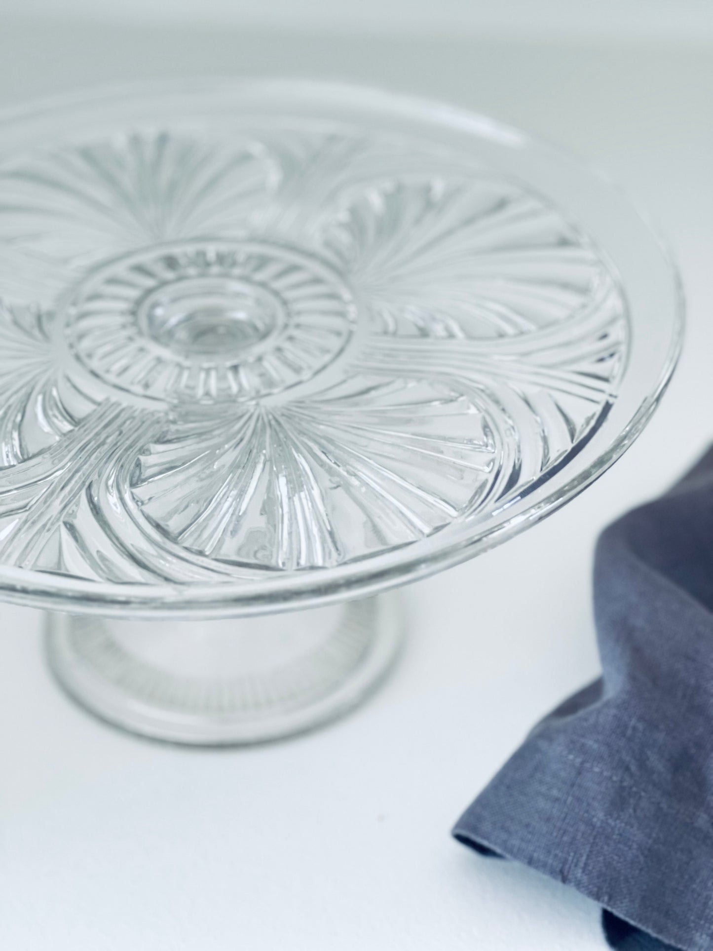 Vintage Pressed Glass Cake Stand
