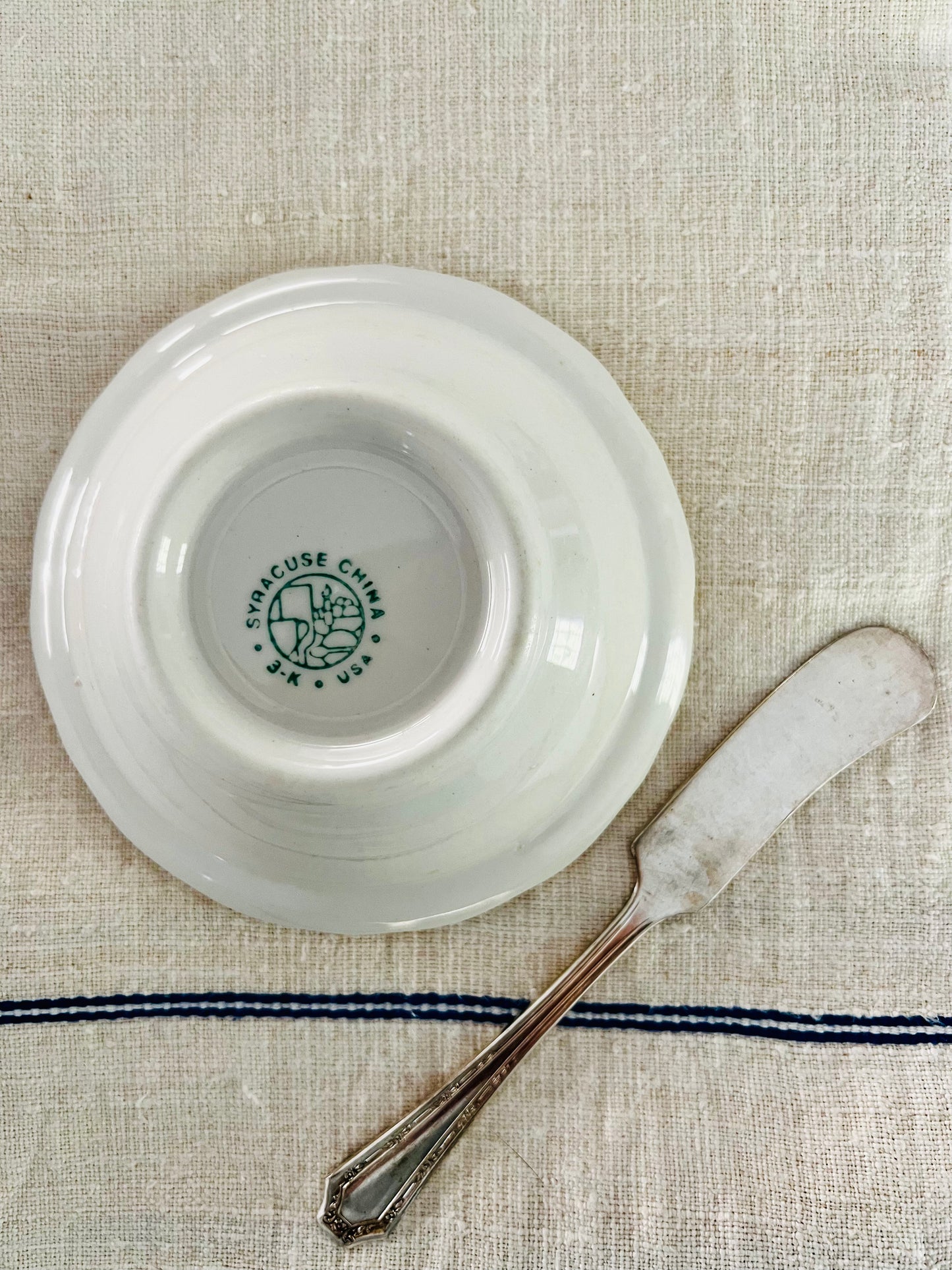 Small Scalloped Bowl with Silver Knife