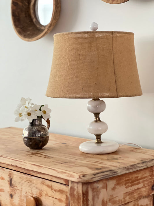 Vintage Marble & Brass Lamp