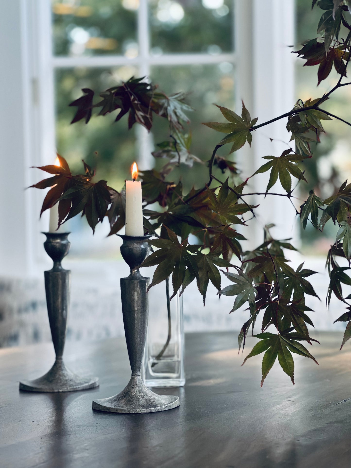 Antique Pewter Candlesticks