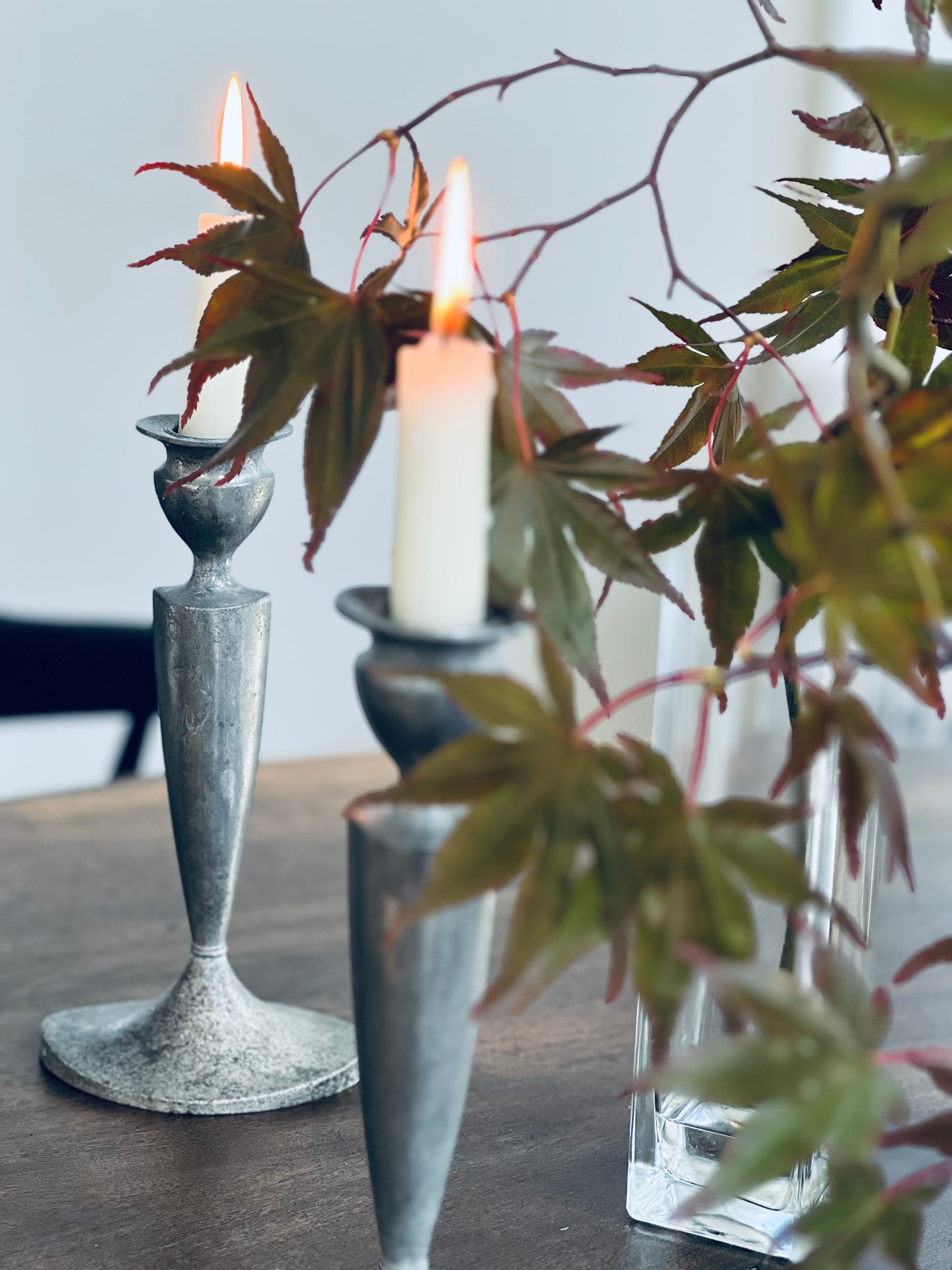 Antique Pewter Candlesticks