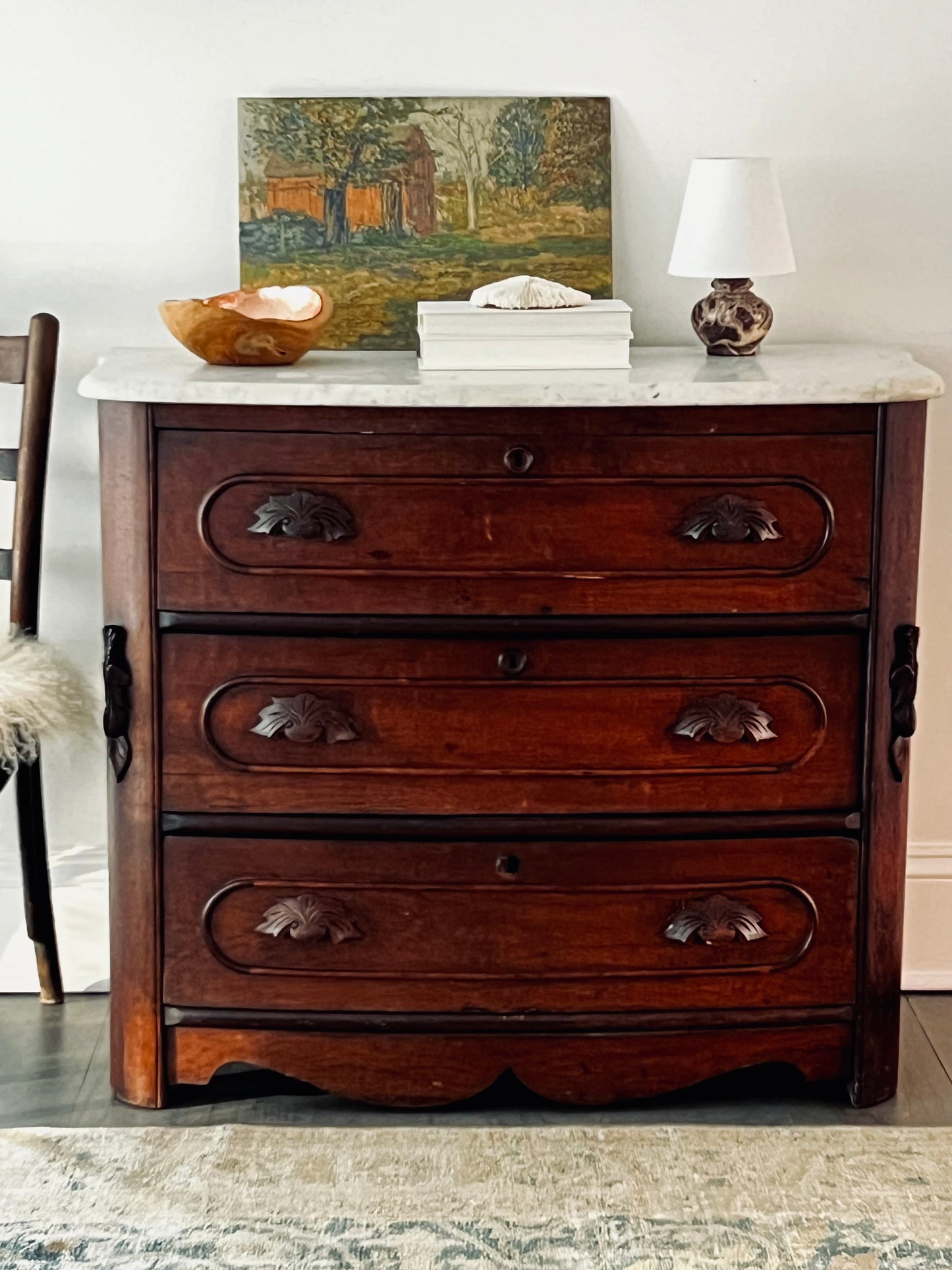 Antique Marble Top Eastlake Chest of Drawers