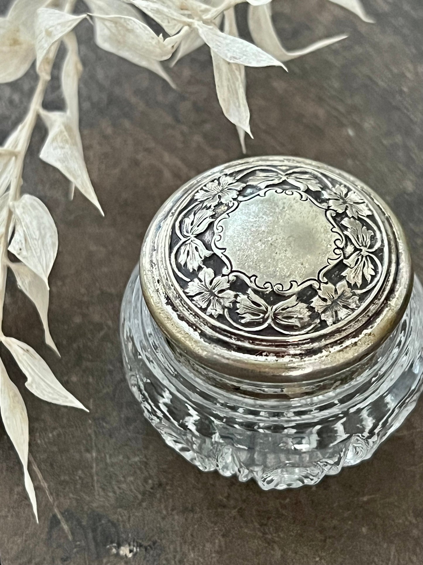 Antique Petite Crystal Vanity Jar