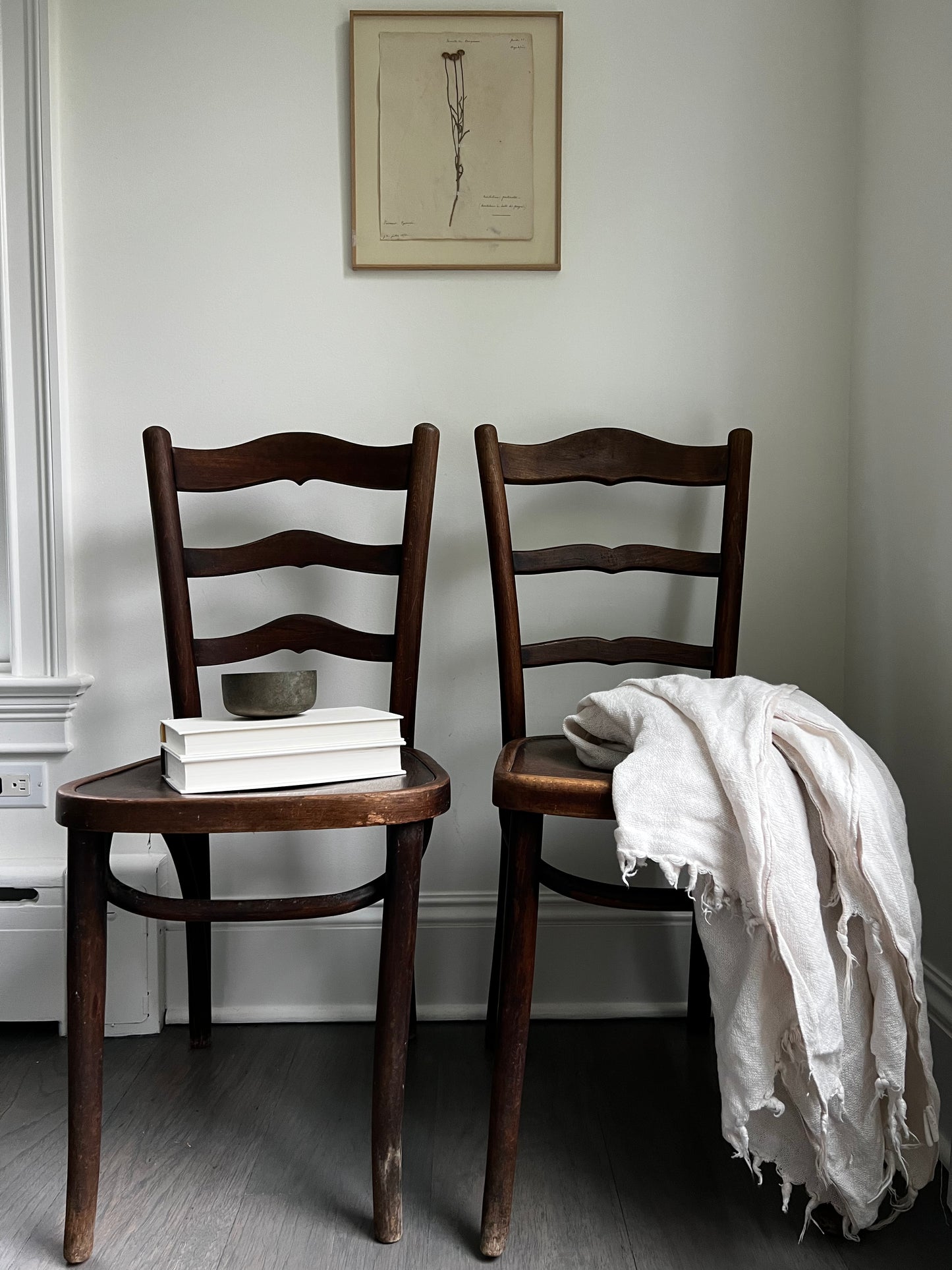 An Almost Pair of Vintage Wood Chairs