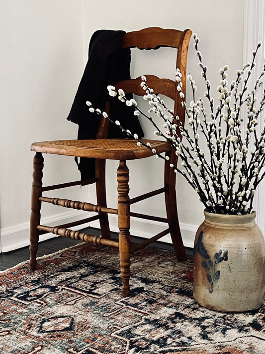 Hand Carved Cane Chair